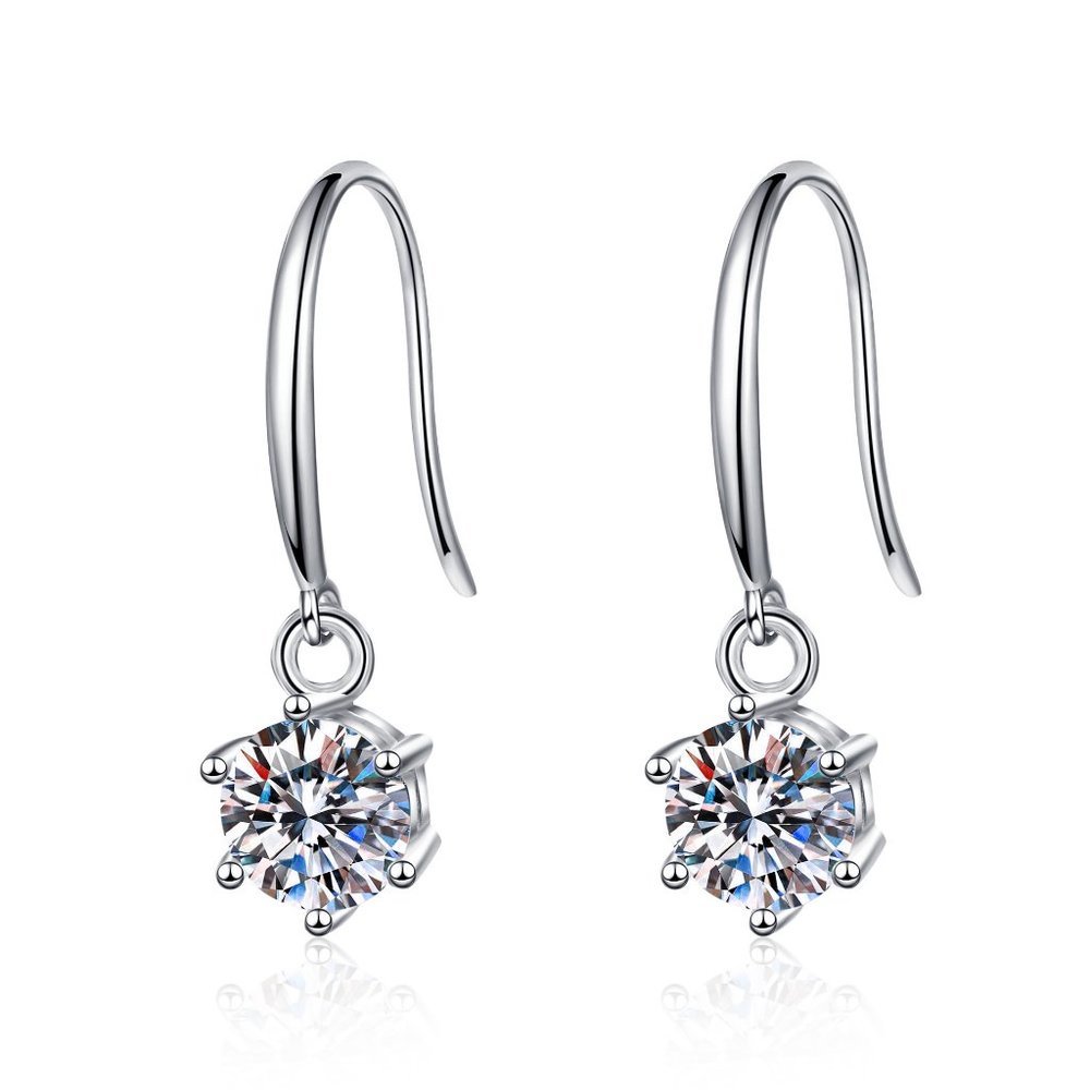 Certified 2ct. t.w. Diamond Moissanite Drop Earrings NEW - Picture 3 of 9